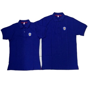 เสื้อโปโลสำหรับผู้ชายผ้าคอตตอนแห้งเร็วผ้าถักระบายอากาศได้ดีสีพื้นแฟชั่นใหม่ลำลองสีน้ำเงิน100% - Product Image 1