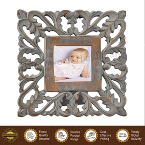 Home Decorative Wall <b>Mount</b> Burnt Grey Antique Color Hand Carved 100% Natural MDF Photo <b>Frames</b> at Direct Factory Price - Product Image 5
