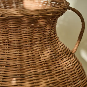 Jarrón decorativo rústico de ratán natural con asas, jarrones para flores, precio al por mayor de fábrica en Vietnam - Product Image 2