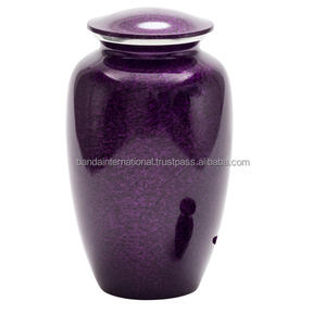 Urne funéraire adulte en laiton classique et de haute qualité avec urne funéraire finie en marbre bleu pour cendres humaines - Product Image 3