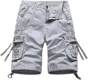 Glory Sale Latest Design Solid Anti-Wrinkle Canvas Polyester/Cotton <b>Men</b> Cargo Shorts OEM Service <b>Drawstring</b> Closure Wholesale - Product Image 1