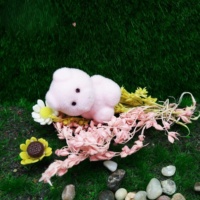 Miniature Cochon Rose Floqué Mignon, Pièce de Mobilier de Décoration pour Maison de Poupées, Matériau PS, Montage Facile, Cadeau DIY pour Adolescents et Adultes