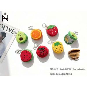Portamonete a Specchio a Forma di Frutta 8cm Mini Portachiavi 3D con Superficie Riflettente per Donne e Ragazze - Product Image 1