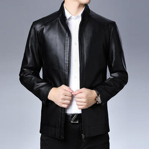 Men's High Street Style <b>Slim</b> <b>Fit</b> Genuine Leather <b>Jacket</b> Zip-Up Varsity <b>Jacket</b> with Short Coat Fashion <b>jacket</b> for men - Product Image 2