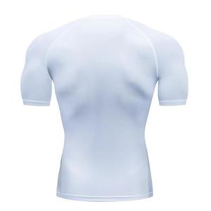 T-shirt sportif pour homme, bleu marine, col rond, manches courtes, séchage rapide, respirant, coupe classique, tricoté 100% coton, couleur unie, 320g - Product Image 3