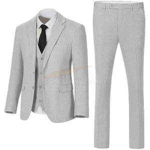Conjunto de Traje Borgoña Transpirable para Hombre con Camisa Blanca y Corbata Negra para Uniforme de Oficina Corporativa para Adultos - Product Image 2