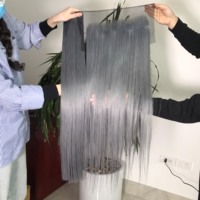 Cheveux humains vietnamiens droits HD Lace Front, perruque de cheveux humains gris de couleur, extensions de cheveux humains