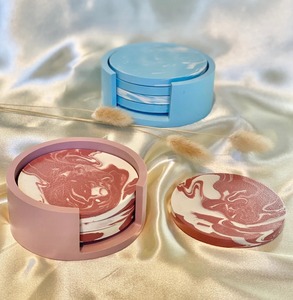 Resin Coaster Handcrafted Luxury Square Durable with Natural Swirling Patterns for Home Use - Product Image 1