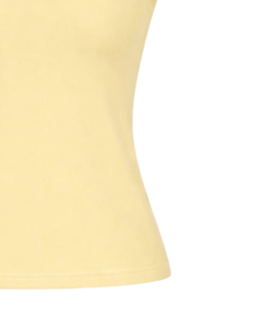 Camisola de Algodón Personalizada para Mujer, Color Amarillo Pastel, con Ribete de Encaje, Corte Ajustado, Sin Mangas, Estilo Casual de Verano, Suave y Transpirable - Product Image 5
