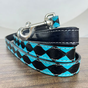 Correas y collares para perros manos libres de cuero a cuadros de lujo personalizados de alta calidad, cuerda para perros grandes, grandes, medianos y pequeños - Product Image 5