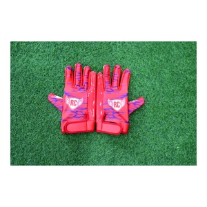 Guantes de Fútbol Americano Personalizados, Color Rojo y Rosa, Guantes de Receptor con Agarre, Transpirables, para Entrenamiento Deportivo - Product Image 1