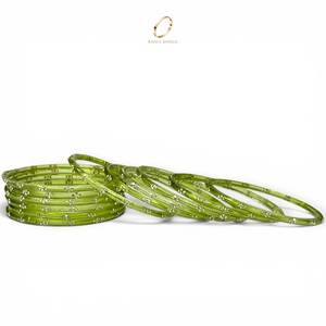 Juego de Brazaletes de Cristal Kashmiri Verdes de Moda para Novias Indias, con Diseño de Gotas de Lluvia, para Mujeres, para Bodas y Fiestas, Precio al por Mayor - Product Image 4
