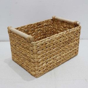 Panier de rangement rectangulaire en rotin naturel tressé à la main avec poignées, bac organisateur rustique multi-usages - Product Image 6