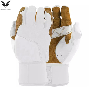 Guantes de Bateo de Béisbol de Cuero para Zurdos de Primera Calidad Raccoon Sports con Cierre de Gancho y Bucle, Logotipo Personalizado, Ligeros y Duraderos - Product Image 1
