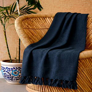 ผ้าห่มผ้าฝ้ายธรรมดา น้ำหนักเบา นุ่ม ระบายอากาศได้ดี ทำด้วยมือ ใช้คลุมโซฟา คลุมเตียง ผ้าธรรมชาติ ตกแต่งบ้าน สไตล์มินิมอล - Product Image 1