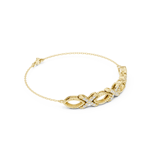 Bracelet à maillons XOXO en or massif avec diamants de laboratoire CVD ronds VVS DEF 9K 10K 14K 18K – Vente en gros - Product Image 2