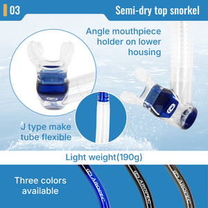 Tube de connexion flexible en silicone pliable en forme de J pour tuba, embout coudé, support pour plongée sous-marine et snorkeling, 49 cm, OEM/ODM - Product Image 4