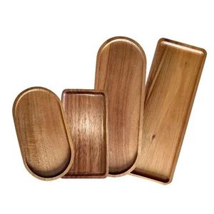 Plateaux décoratifs en bambou, design minimaliste rectangulaire, lot de plusieurs pièces, fonction poignée, artisanat en bois - Product Image 4