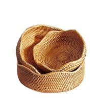 Handgeweven moderne bamboe eco-vriendelijke luxe opvouwbare picknickmand Vietnam multifunctionele opbergbak voor brood, fruit, snacks en eten