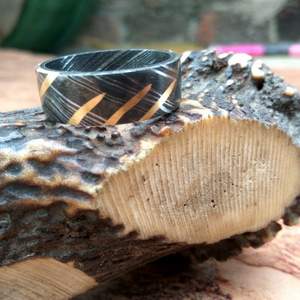 Anillo de Boda Unisex SJ SJ-RN-1228 de Acero de Damasco con Forma de Espiral e Incrustaciones de Acero, Personalizable para Compromiso, Aniversario, Fiesta, a la Moda - Product Image 6