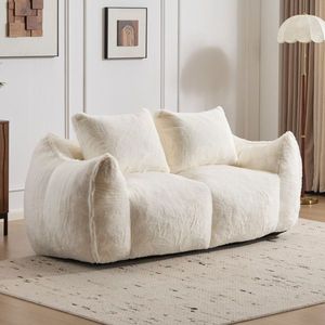 Ultra Soft Fluffy Loveseat Bean Bag Sofa Giant Bean Bag Couch for Adults Oversized Chase Lounge Chair for Indoor Living Room - Product Image 1