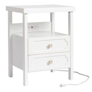 2 Drawer Wood Nightstand End Side Table for Bedroom & Living Room - Product Image 1