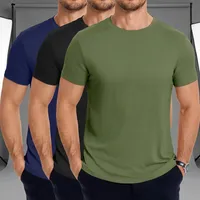 Klassieke heren T-shirt met ronde hals, lichtgewicht, ademend, casual kleding met korte mouwen voor werk, reizen, kantoor, dagelijks gebruik