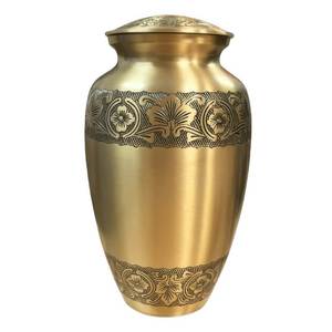 Aluminum Urn for Human Ashes Adult Size - Metal Cremation Urn with Lid - Polished <b>Memorial</b> <b>Vase</b> for Funeral Service - Product Image 3