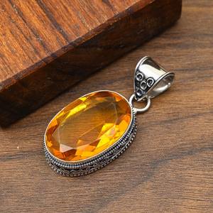 Colgante de Topacio Miel Hecho a Mano en Plata de Ley 925, Hermoso Colgante de Joyería de Topacio Miel Natural, Regalo para el Amor - Product Image 2