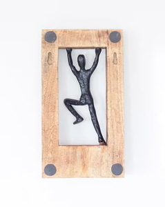 Sculpture murale artisanale en bois de manguier, art mural rustique en bois fait main, décoration murale en bois naturel pour salon et chambre à coucher - Product Image 4