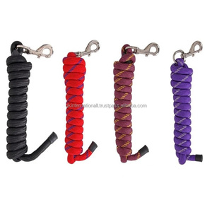 Cuerda de algodón para caballos con mosquetón chapado en latón para vendaje en establos - Product Image 5