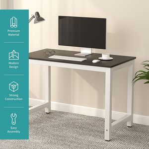 Mecor 43-Inch Large MDF Black 'YS' Computer Desk for Office or Home Study Work Station <b>PC</b> & Laptop <b>Table</b> Furniture - Product Image 3