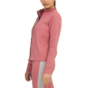 Veste de sport slim fit pour femme avec logo personnalisé, fermeture éclair intégrale, vêtements de sport hautement élastiques, veste de jogging athlétique pour femme - Product Image 1