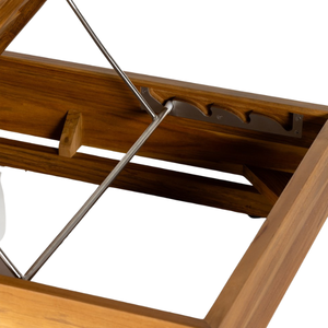 Cama plegable minimalista de madera maciza para exteriores, mueble para el hogar, tumbona con cojín extraíble para todo tipo de clima. - Product Image 6