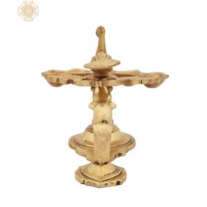 Lámpara de pavo real de latón hecha a mano de 5 pulgadas con cinco mechas para decoración del hogar hecha en la India para regalar - Product Image 3