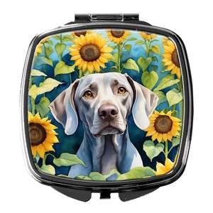 Women and Girls' Travel Makeup <b>Mirror</b> Handheld Folding Compact Sunflowers Decorative <b>Pocket</b> <b>Mirror</b> Gift for Weimaraner Owners - Product Image 1