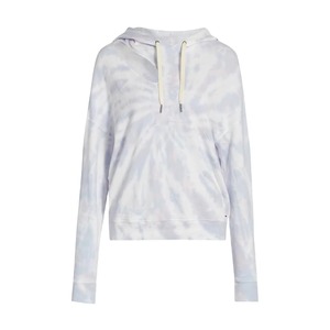 Sweat-shirt personnalisé pour femme en coton French Terry, tie-dye gris nuage, à épaules découpées, col en V, couleurs pastel, OEM, vente en gros - Product Image 2