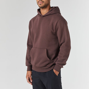 Sweat-shirt à capuche pour homme, couleur unie, en coton French Terry, coupe classique, décontracté, pour l'automne, avec poche, manches longues, pull ample - Product Image 3