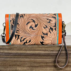 Bolsos Mini de Cuero Genuino con Diseño de Lujo, Hechos a Mano, con Estampado Floral, para Cosméticos, Teléfono y Uso Diario, para Mujer - Product Image 5