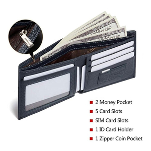 Professional Manufacture Customized Logo Factory Direct Sale Super Slim Pu Leather Mini Card <b>Wallet</b> <b>Men's</b> - Product Image 3