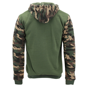 Men's Sherpa-Lined <b>Camo</b> Zip-Up Hoodie Fleece Sweatshirt Woodland Camouflage Sleeve Winter Warm <b>Jacket</b> OEM Wholesale - Product Image 5
