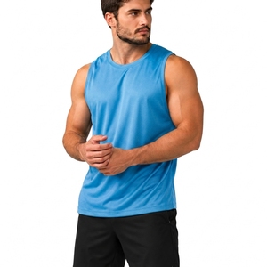 Camiseta sin Mangas Azul para Hombre, Chaleco Deportivo, Camiseta de Entrenamiento Muscular, Ropa Casual - Product Image 4
