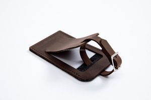 Custom logo Card Leather Holder Baggage Tag Airplane <b>Travel</b> Suitcase LLT-0094D - Product Image 2