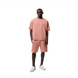 Conjuntos deportivos de verano para hombre de alta calidad, conjunto de chándal deportivo de 2 piezas, pantalones cortos y camiseta de forro polar, conjuntos personalizados. - Product Image 1