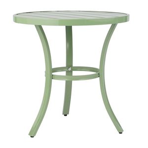 Light Green Small Metal Outdoor <b>Round</b> <b>Side</b> <b>Table</b> Patio End <b>Table</b>/Coffee Bistro <b>Table</b> for Indoor & Outdoor Use - Product Image 1