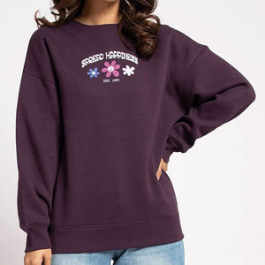 Sweat-shirt décontracté en coton doux à col rond et manches longues, confortable pour tous les jours, haut de mode pour femme, sweat-shirt de sport - Product Image 1