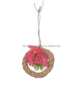 Encaje de yute orgánico Adorno de Navidad colgante hecho a mano Artesanía ecológica Personalizable Color/Forma/Tamaño Fábrica al por mayor - Product Image 5