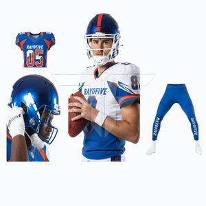 Conjunto de Uniforme de Fútbol Americano Unisex para Adultos, Manga Corta, Transpirable, Tallas Grandes, Personalizable, 100% Poliéster - Product Image 2