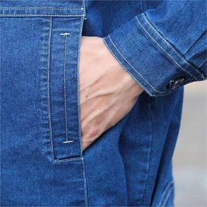 Combinaisons et vestes en denim doux pour hommes, personnalisées, pour le travail d'été, lavage foncé - Uniformes à carreaux tendance, fourniture d'usine - Product Image 6