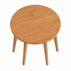 <b>Solid</b> Teak <b>Round</b> <b>Dining</b> Side <b>Table</b> with Five Angled Legs Contemporary Design Eco-Friendly Durable <b>Dining</b> Room Furniture 2-Seater - Product Image 2